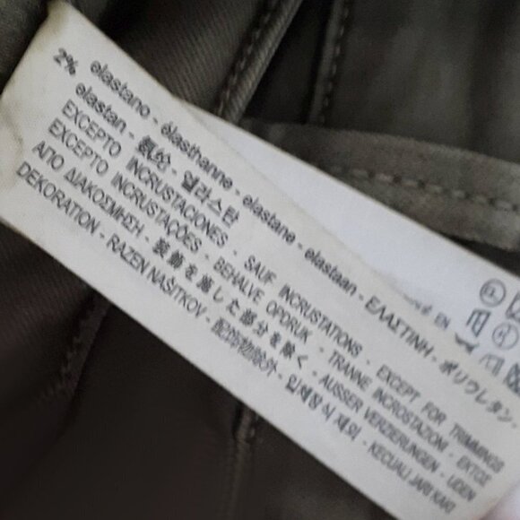 EUC Zara olive khaki skinny cropped ankle washed look sparkle side stripe jeans - Picture 12 of 13